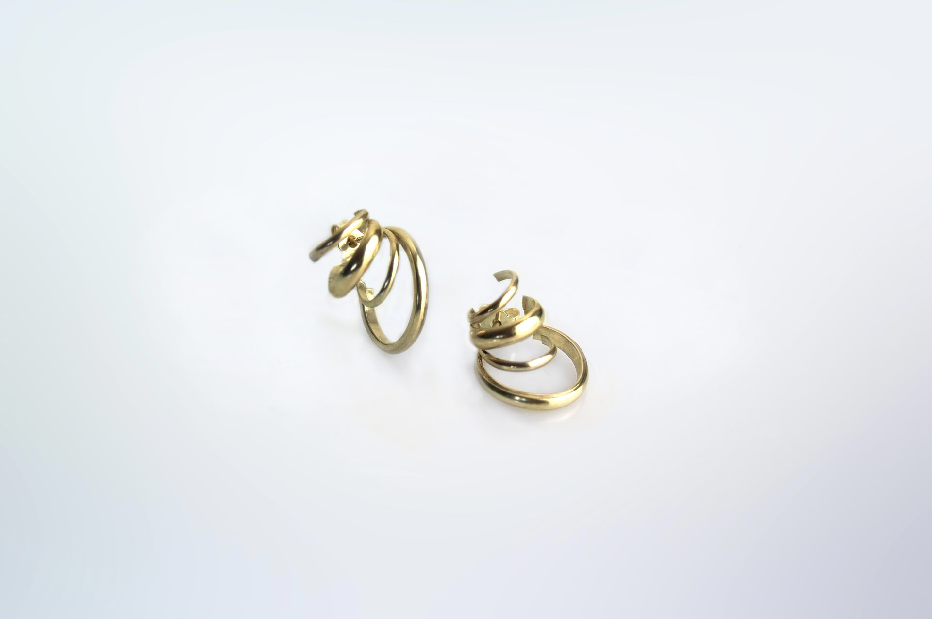 Hattari stacked hoops in gold plated silver