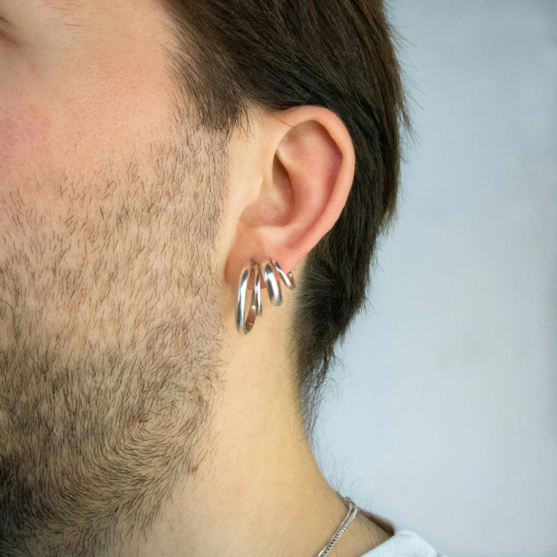 Hattari stacked hoops in sterling silver