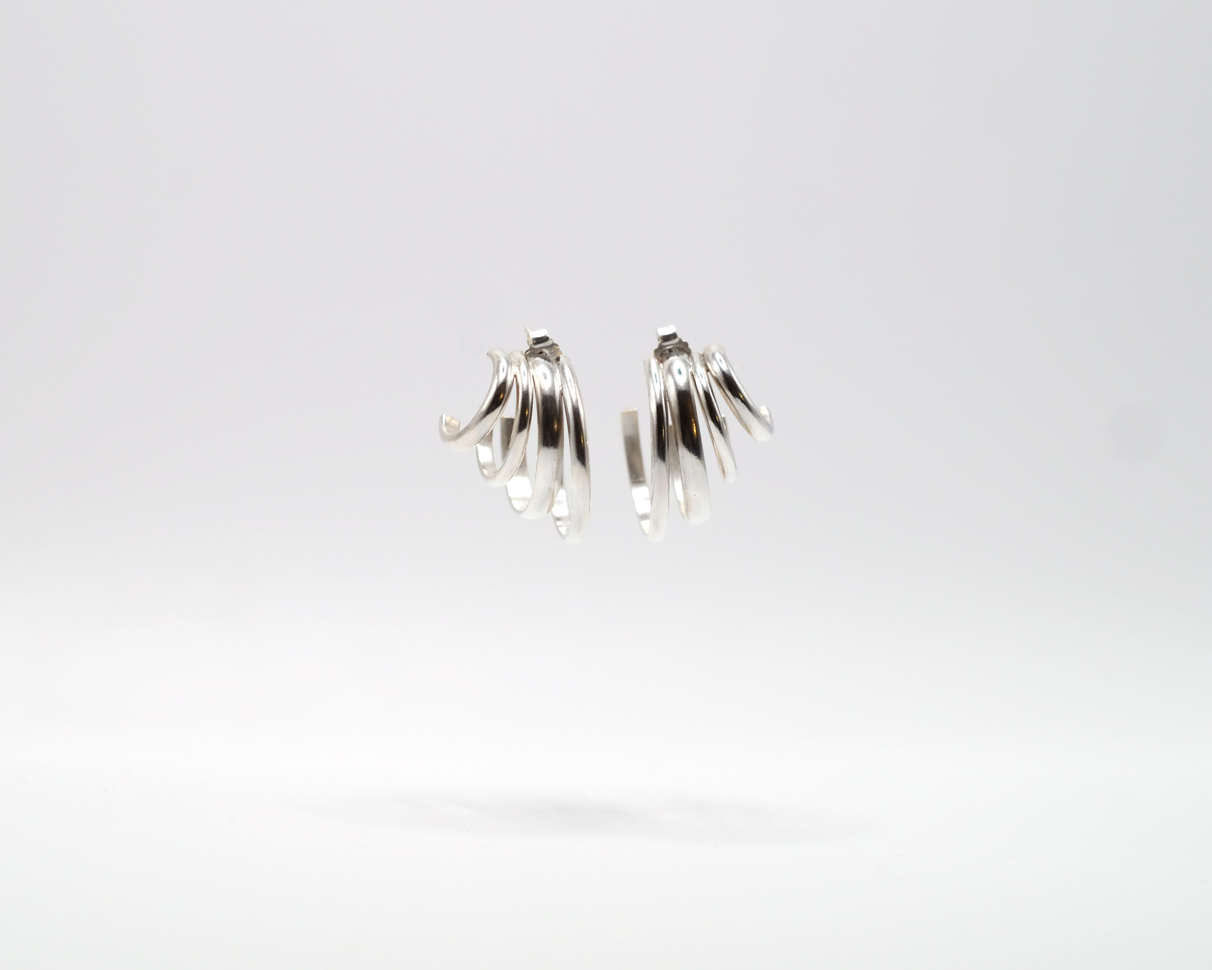 Hattari stacked hoops in sterling silver.