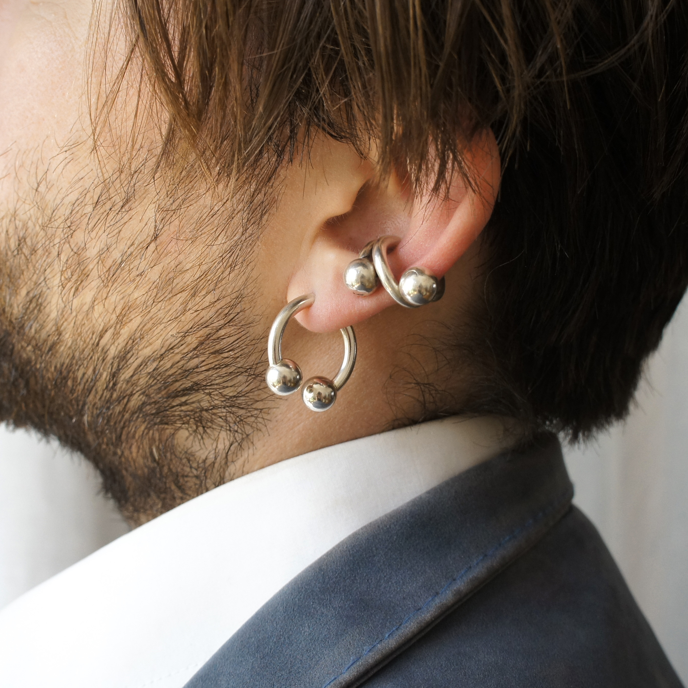 Piasu open hoops in sterling silver